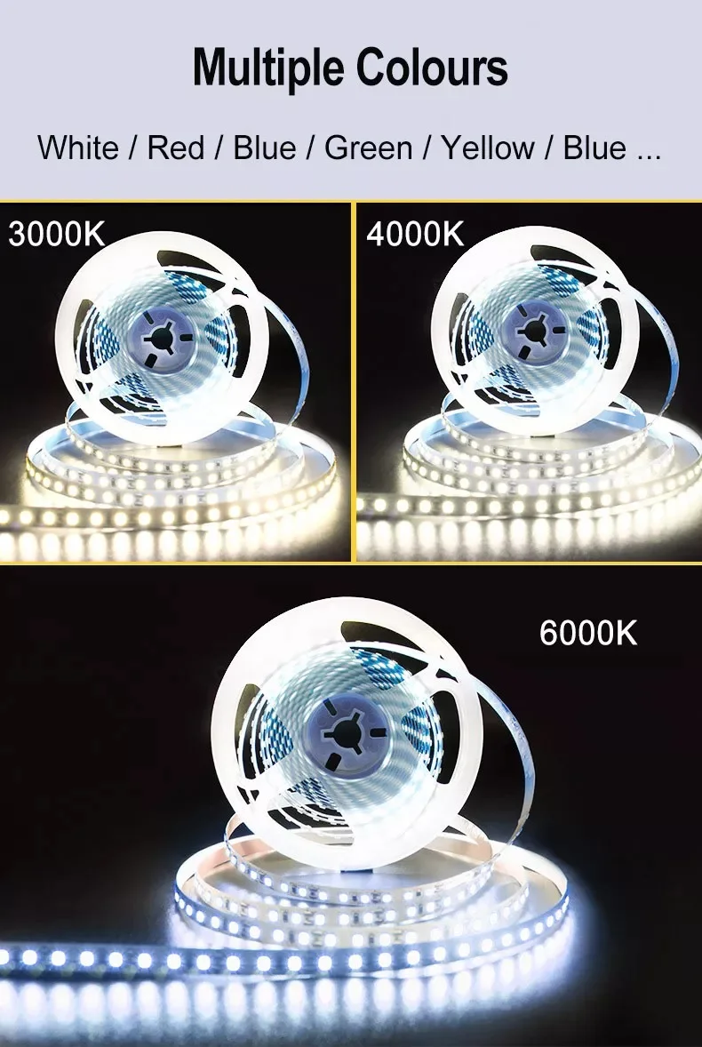 DC 12V LED-Lichtstreifen 120 Stück/Meter 2835 Flexibler LED-Lichtstreifen mit variabler CCT-Farbtemperatur – Detail 6