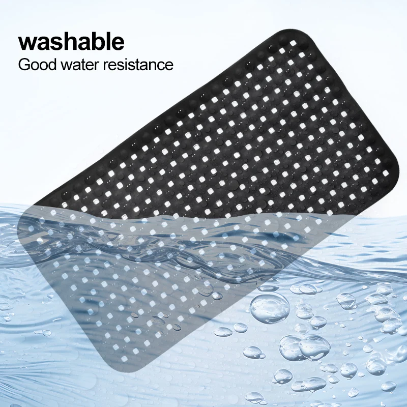 Non-Slip Bathroom Mat With Suction Cup,Quick Drain Bath Rug Bathroom Massage Ring Shower Mat Ellipses Hole Carpet