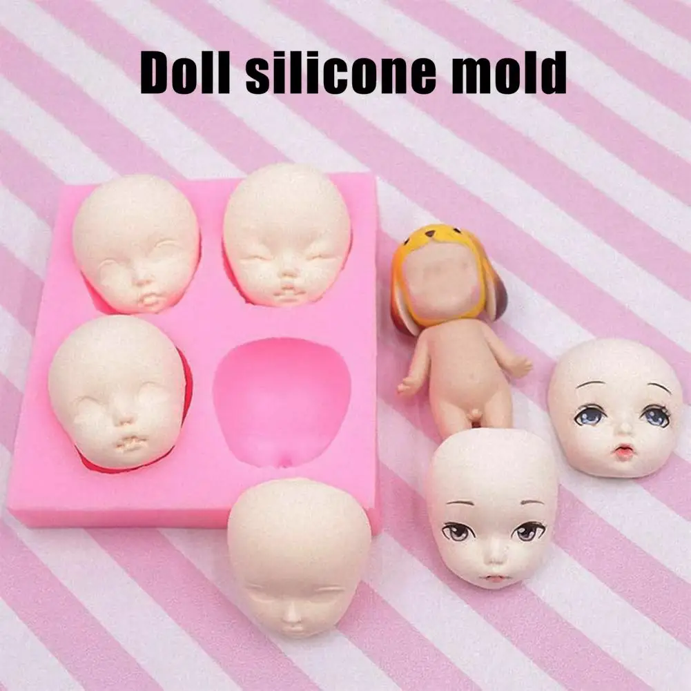 

Silicone Doll Head Mold 3D Baby Face Molds Cupcake Chocolate Fondant Sugar Craft Multipurpose Food-Grade Mold Cake Decoration