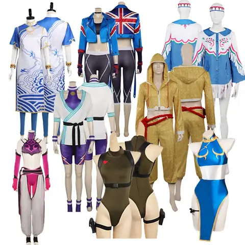 Game Fighter 6 Cammy Jamie Chunli Manon Cosplay Costume Coat Vest Pants Women SF Outfits Full Set Halloween Carnival Party Suit