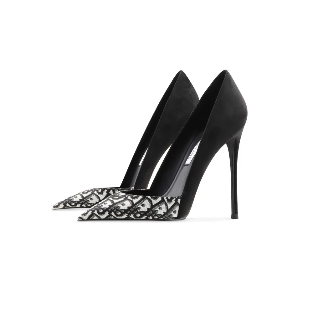 

Black White High Heels Women Comfort Pointed Toe Sexy Stiletto Office Shoes Fashion