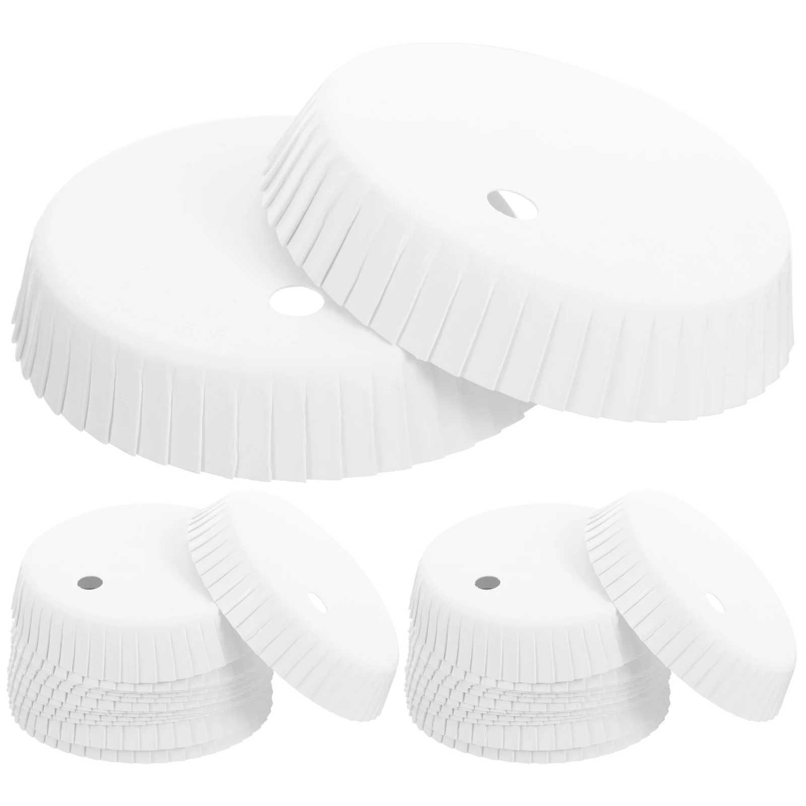 

100pcs Disposable Paper Cup Lids 65mm Diameter White Stackable Round Covers for Drinks 7mm Hole Kitchen Bar Accessories Safe
