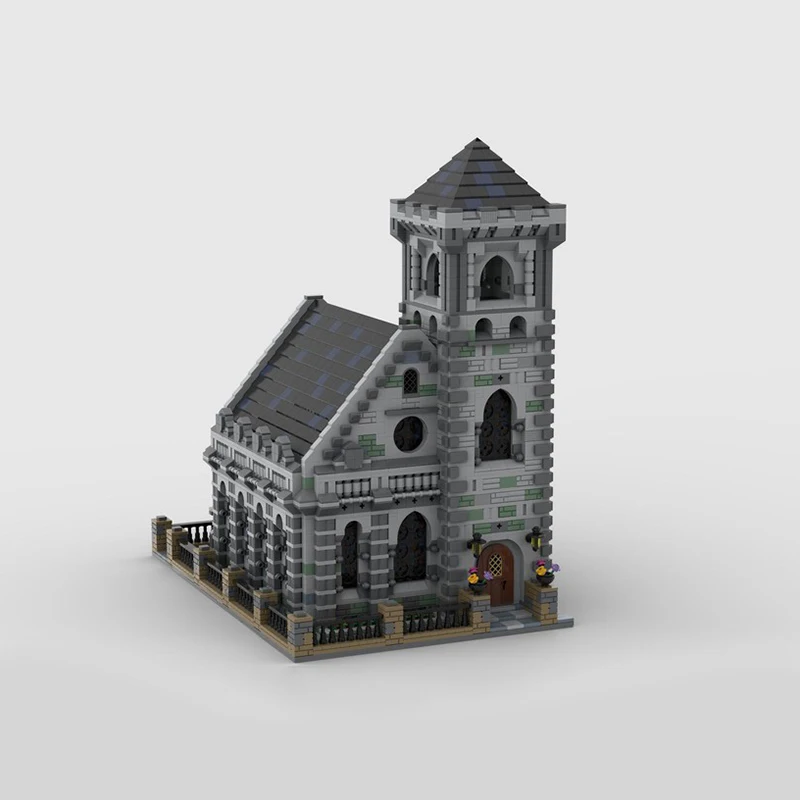 6227 Uds. Moc Castillo de la capilla antigua Medieval modelo Modular ladrillos de construcción juegos DIY bloques de montaje educativos juguetes regalos de navidad