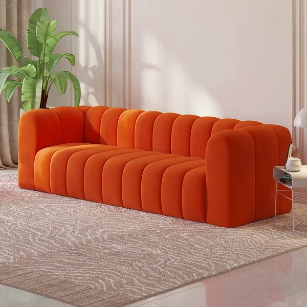 

for Modern Luxury 3-Seater Velvet Upholstered Sofa with Solid Wood Base for Home Hotel Villa Living Room or Hall Sofas