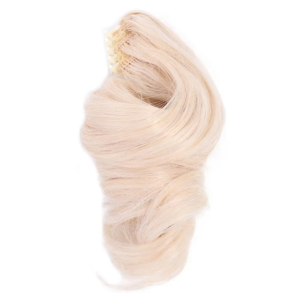 ポニーテールコットン人形化学繊維ウィッグクランプロングカーリーヘアBJD SDドールヘアDIY 20cmドールロングカーリーヘアポニーテール