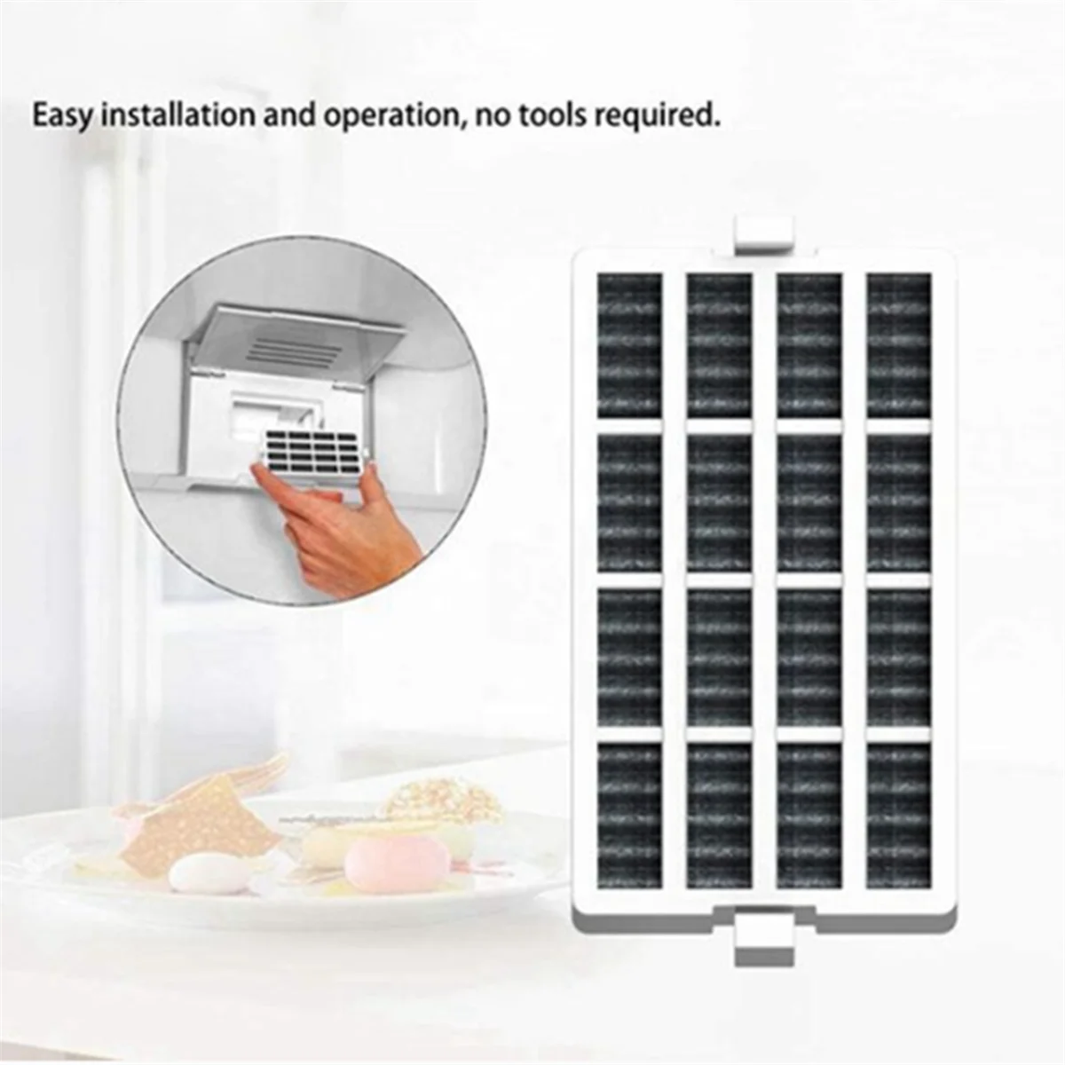 B26B 9 Pcs W10311524 Refrigerator Activated Carbon Filter Air Filter Replacement for Whirlpool Refrigerator Parts