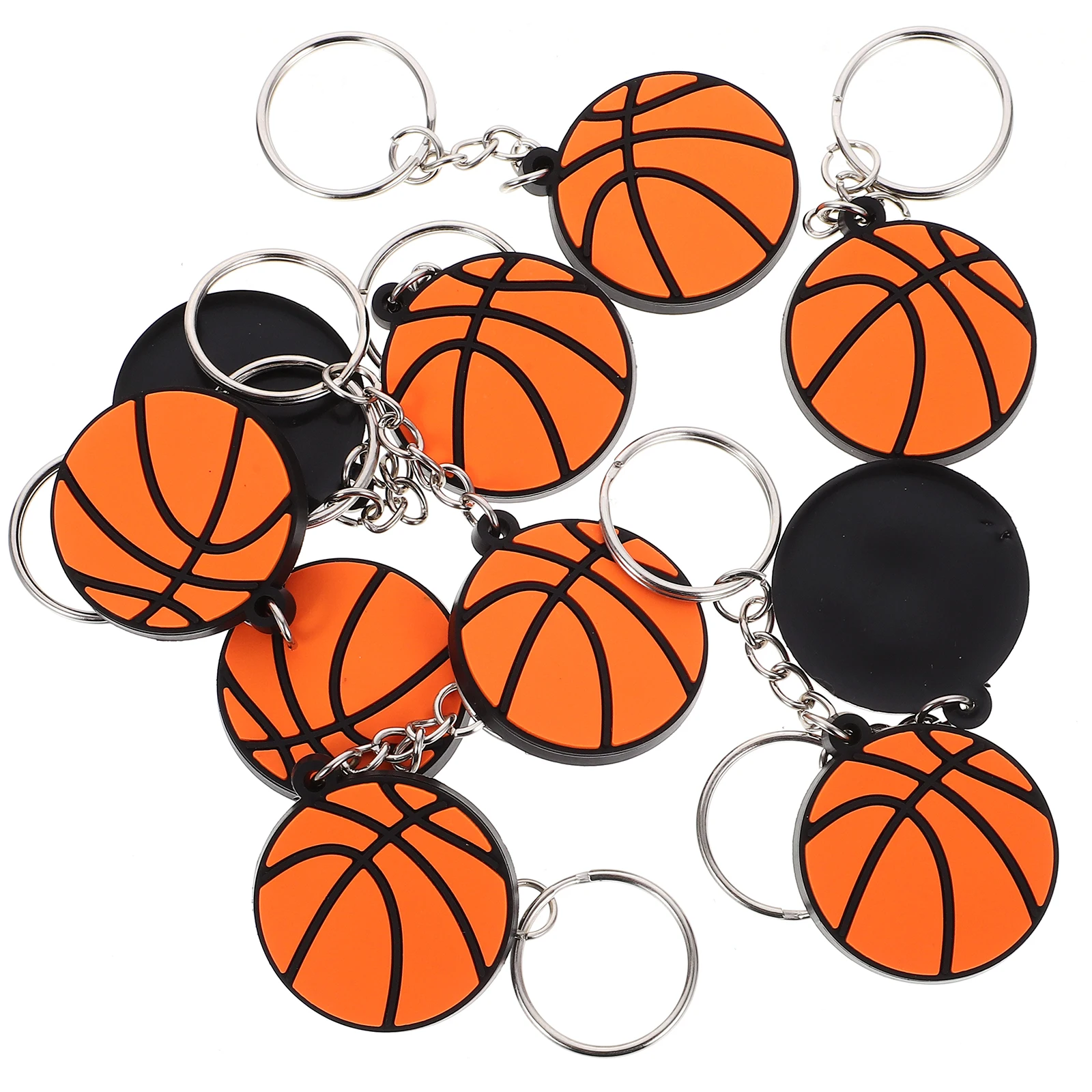 10 Pcs Sports Ball Keychain Small Keychains for Athletes Spherical Keyring Pvc Theme