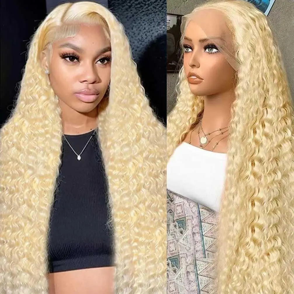 30 inch 613 Kanten Voorkant Pruik Echt haar Blonde Pruik Echt haar 613 Diepe Golf HD Kanten Voorkant Pruiken 200% Dichtheid Voorgeplukt Voor Vrouwen
