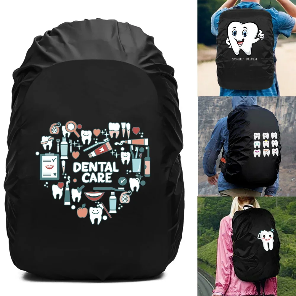 20-70L Back Pack Rain Cover Backpack Dustproof Protection Cover Rainproof Cover Outdoor Schoolbag Waterproof Hood Teeth Series