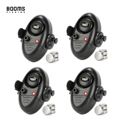 Booms pesca-mordida alarme e02, indicador pesca carpa, com led/sons, 4 conjuntos