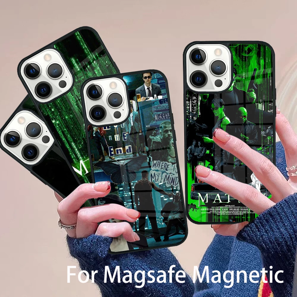 

The Matrix Phone Case Magesafe Magnetic Wireless Charge Cover For IPhone 16 11 12 13 14 15 Pro Max Plus Mini