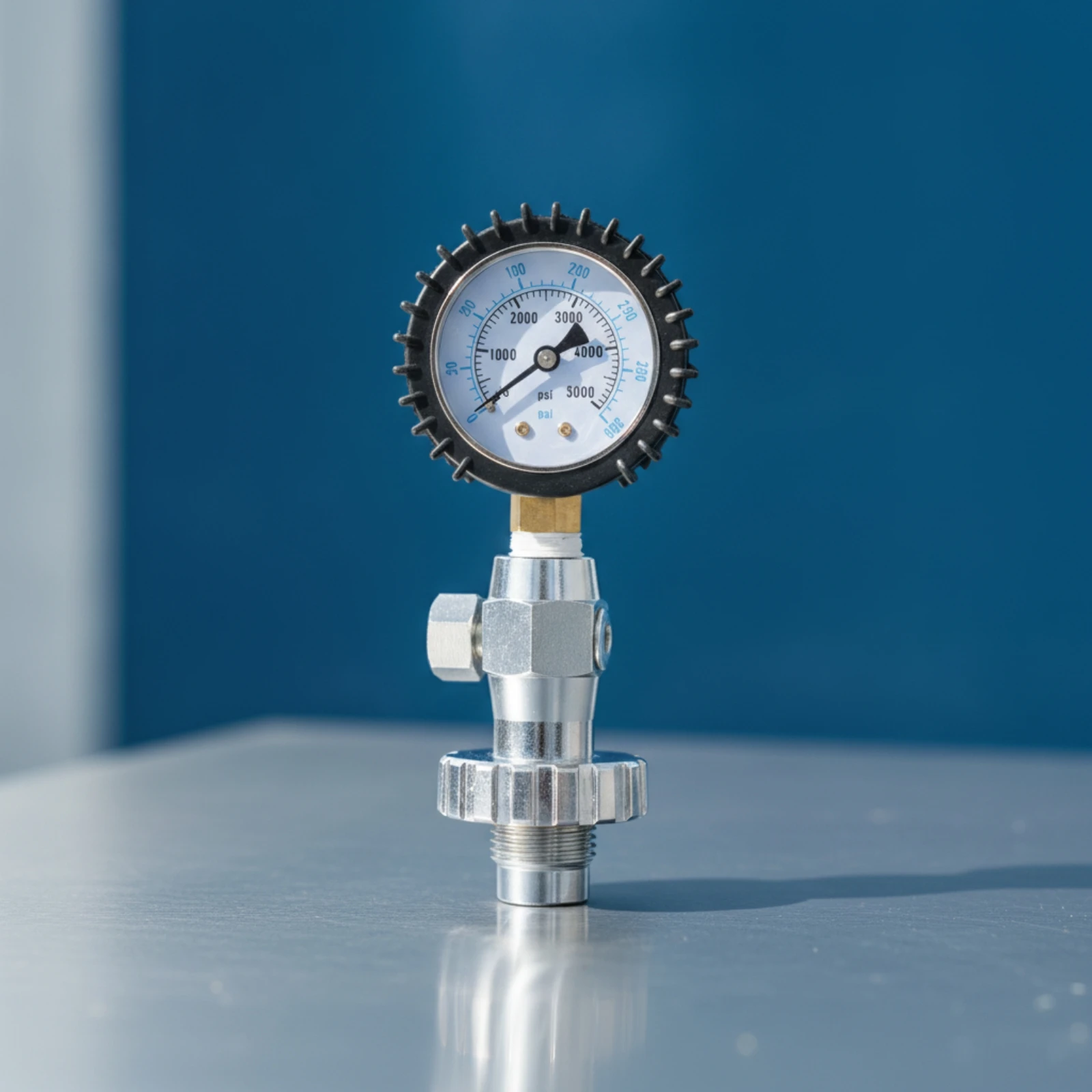 Scuba Cylinder Pressure Test Gauge Liquid-Filled Pressure Tester with DIN Connection Inline Compact for Dive Technicians