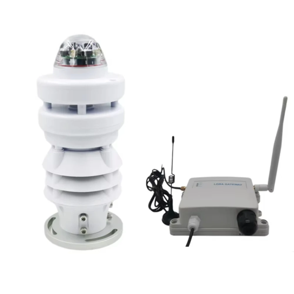 AIR TEMPERATURE HUMIDITY PRESSURE ULTRASONIC WIND SPEED DIRECTION OPTICAL RAINFALL 6 IN 1 AGRICULTURE WEATHER STATION