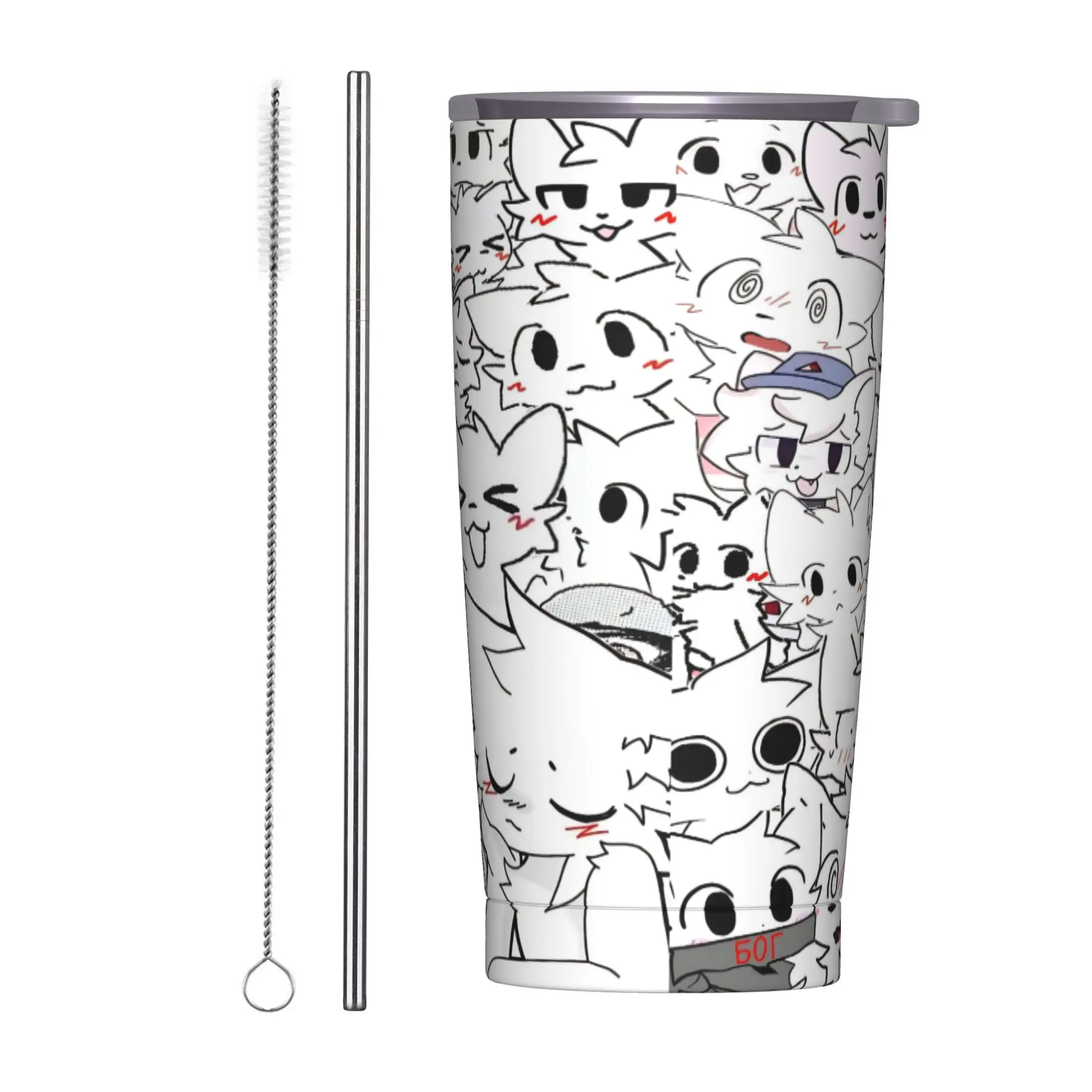 Boykissers Silly Cat Tumbler Vacuum Insulated Music Game Thermal Cup Stainless Steel Double Wall Mugs Hot Cold Drink, 20oz