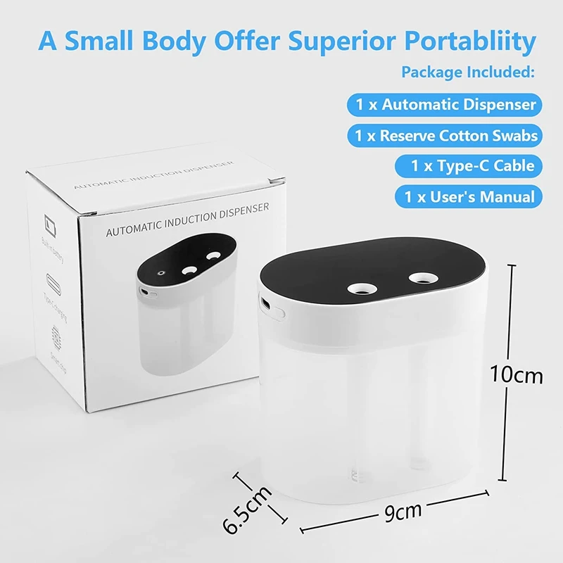 280Ml Rechargeable Portable Nano Mist Sprayer Automatic Liquid Dispenser Touchless Disinfectant Dispenser