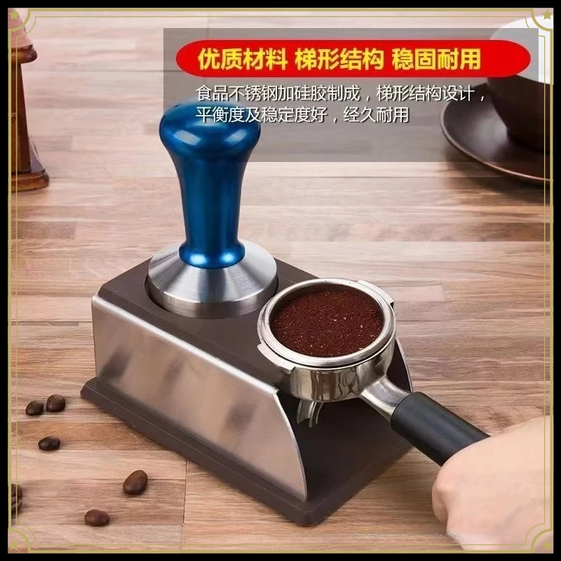 Stainless Steel Brew Prep Plinth, Matte Black Finished Casing, Contoured Resting Surface for Home Coffee Making Arrangement