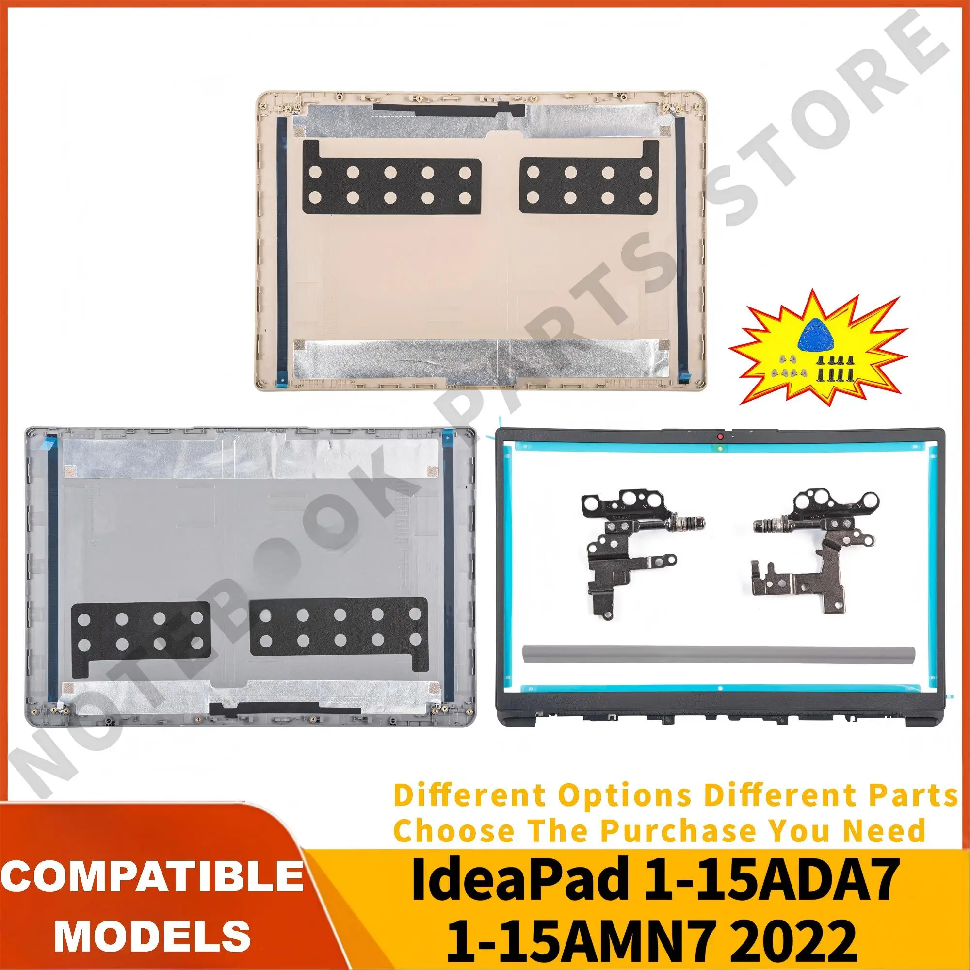 

Notebook Parts For IdeaPad 1 15AMN7 1 15ADA7 2022 Screen Covers Bezel Hinges Gold/Silver/Blue 5CB1F36622 5CB1F36621 5CB1F36623