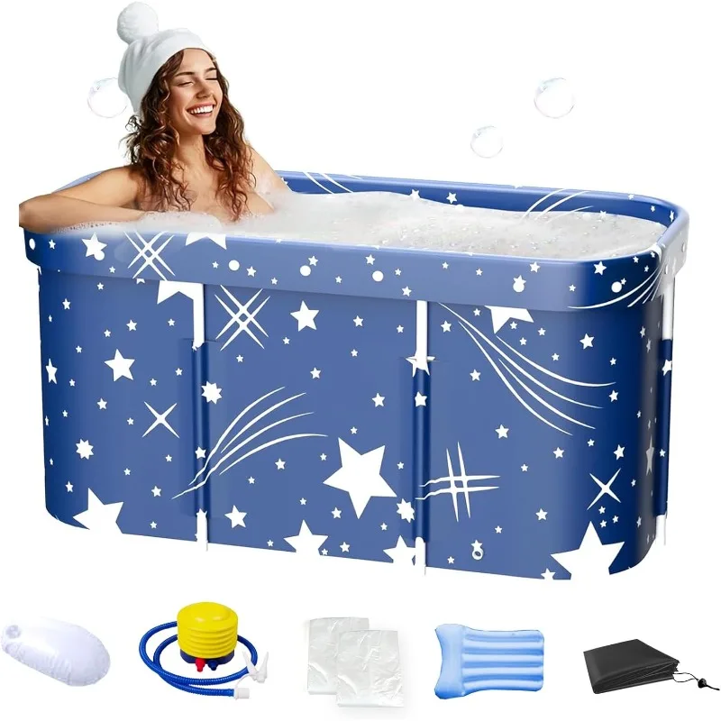 

Portable Bathtub, Foldable Bathtub for Adults, Separate Family Bathroom SPA Therapy Tub for Shower Stall, Soaking Hot SPA