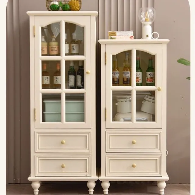 Edge Cabinet Transparenter Weinschrank mit einer Glastür, amerikanischer, leichter Luxus-Wohnzimmerschrank, Bodenschrank