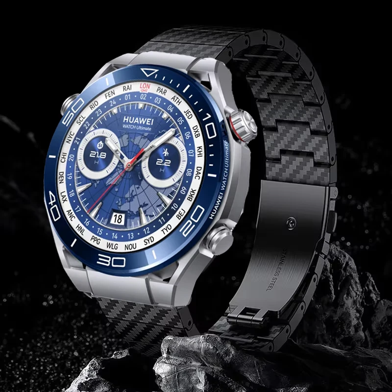 20mm 22mm Carbon Fiber Strap For Huawei Watch Ultimate/Buds/GSPro Bracelet For Huawei Watch GT5Pro/GT5 4 3 2 46mm 42mm GT2e Ba