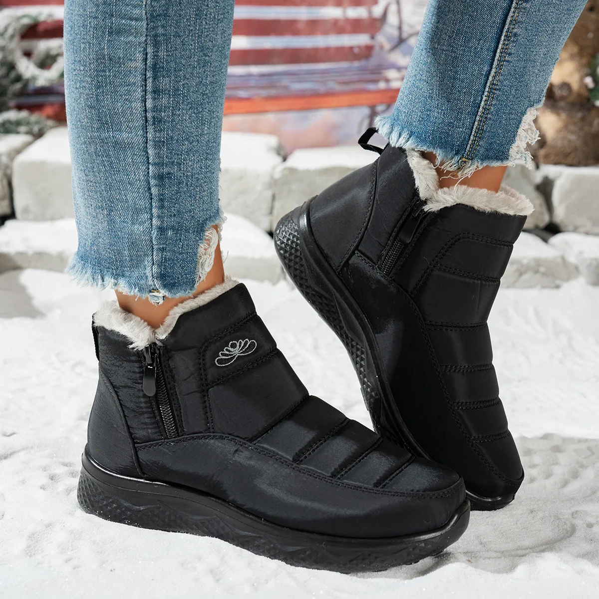 

Winter Warm Snow Boots Women Outdoor Sports Cold Proof Shoes Thick Soled Plush Thick Cotton Shoes Boots for Woman Botas Mujer