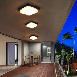 Outdoor Waterproof Ceiling Lamp 12W Garden Courtyard Aisle Balcony Exterior Ceiling Light Home Decor Lighting AC85-265V