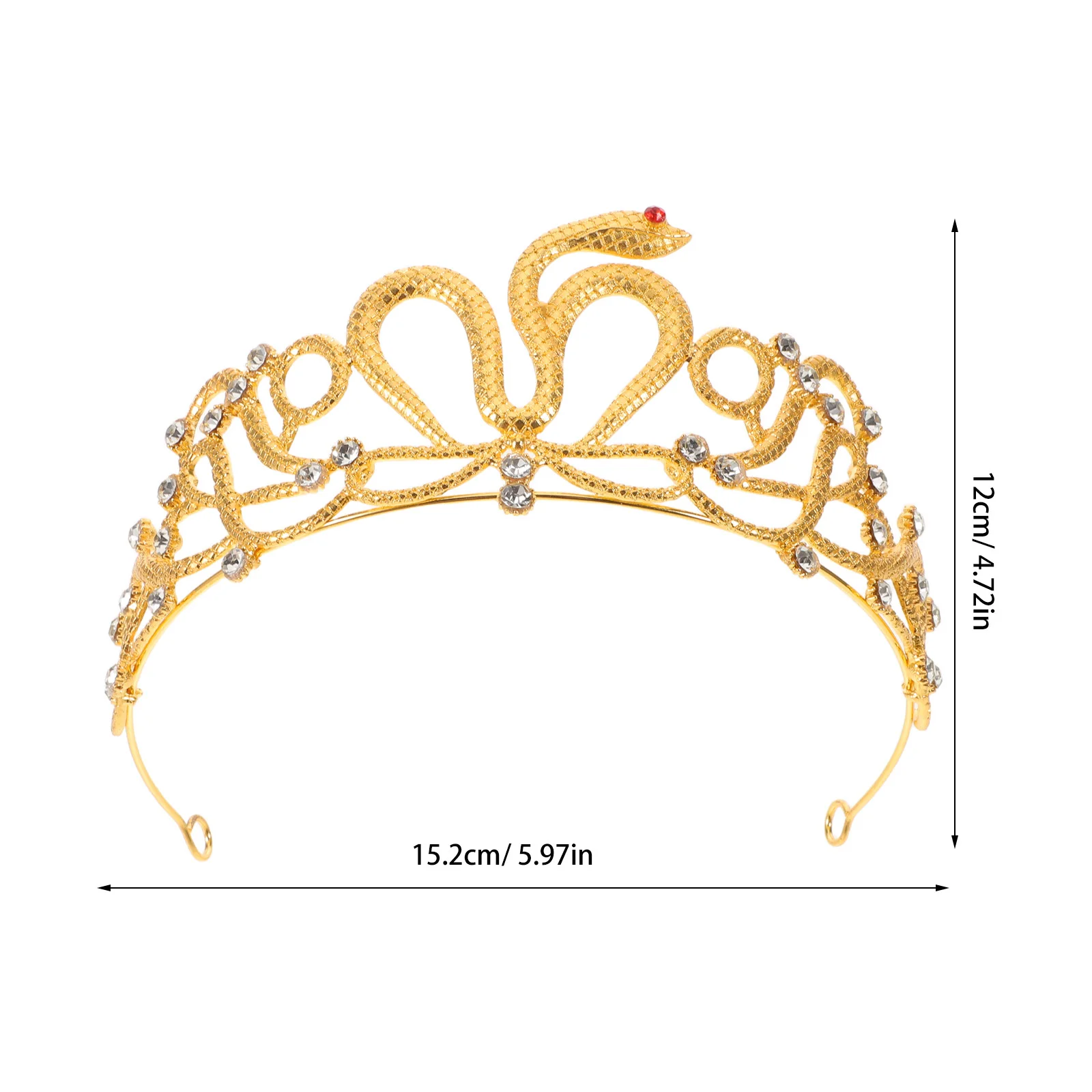 Corona de serpiente para novia, Tiara nupcial con diamantes de imitación, tocado, accesorio para el cabello egipcio, bisutería para fiesta de cumpleaños para mujer