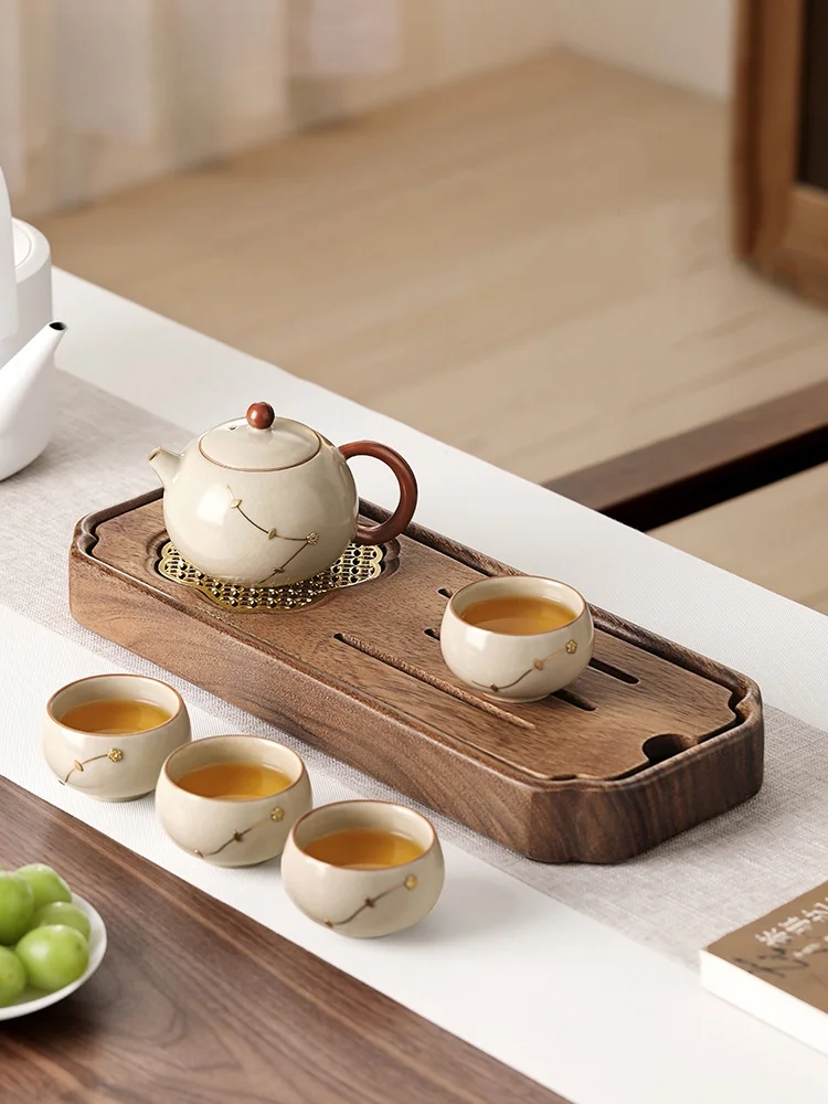 

Touch Miss Chinese Sle Tea Set for One Women's Tea Brewing Kit with Tea Pot And Four Cups Handmade Cercs Tea Service