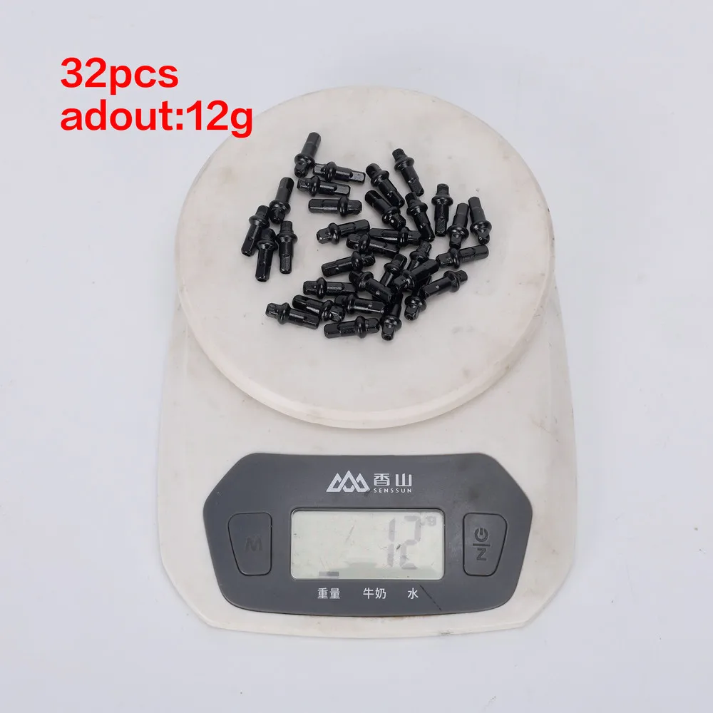 

Bicycle wheel set spoke cap external black 14G 14MM aluminum alloy black rear adjustable