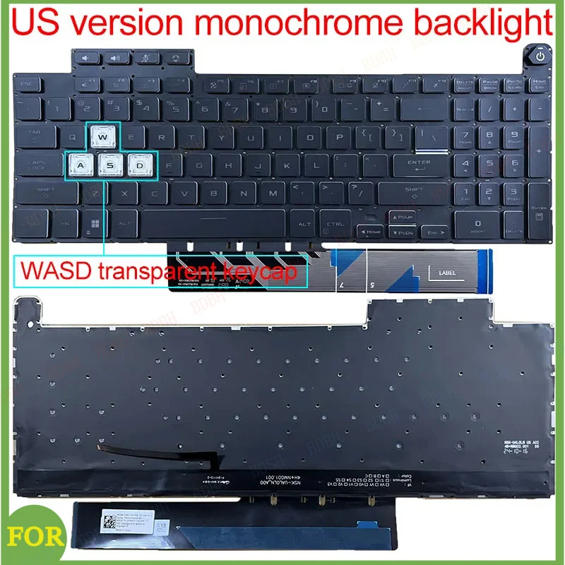 US Laptop Keyboard For ASUS TUF Gaming FX507 FX607 FA507 FA507R FX707 FX517 GA507 FA707R FA617 Z/ZC/ZE/ZM/ZR 2022 2023 Year