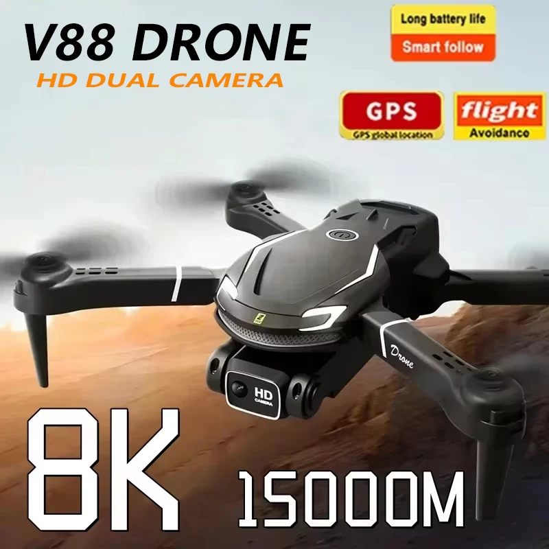 Original New V88 Drone 8K 5G Professional HD Dual Camera Aerial Photography Remote Control Aircraft Quadcopter Toys 15000M 2025