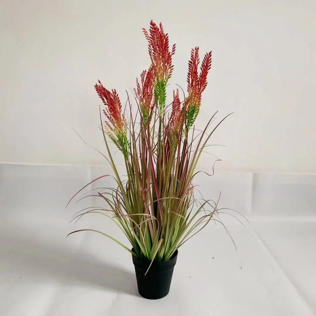 75cm Fake Plant Reed Lavender Rice Dandelion Dancing Orchid Simulation Green Plants with Basin Hotel Wedding Home Decoration