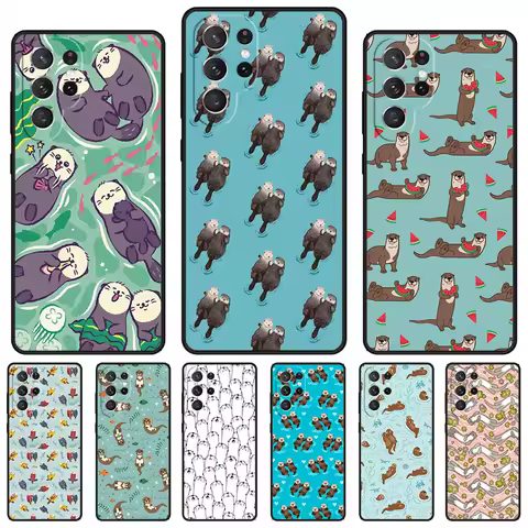 Animal otter phone case For Samsung Galaxy S24 S23 S22 Ultra Note 10 20 Plus S8 S9 S10 S20 S21 FE Cover
