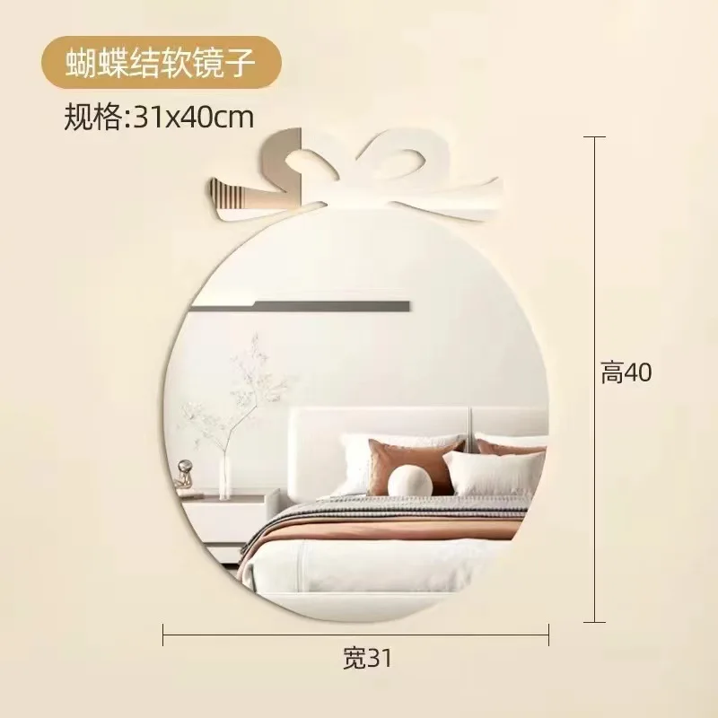 Non Shattering Soft Mirror Wall Mounted Self-adhesive Non Perforated Home Bathroom Mirror Acrylic Ultra Clear Mirror