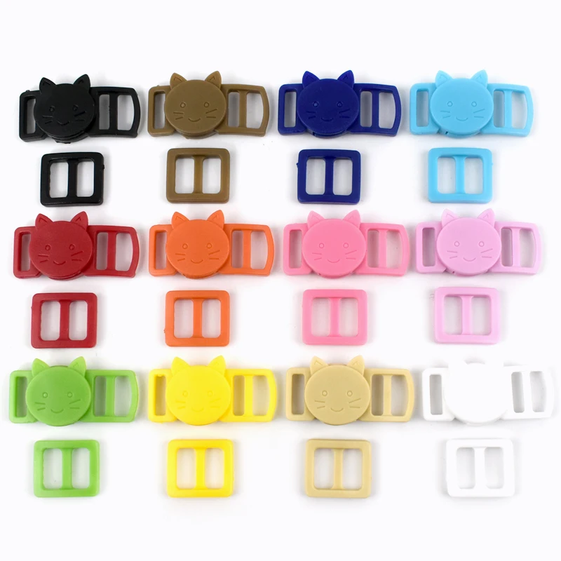 

50/100Sets 10mm Plastic Release Buckle for Dog Collar Webbing Strap Closures Hook Bags Safty Belt Adjust Tri Glide Slider Clasp
