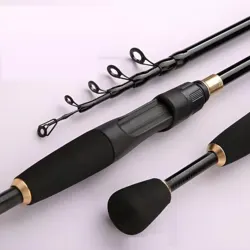 Portable Retractable Rod, Carbon Upturned Fishing Rod, Handle Straight Handle Two Wheel Base Multi-water Area Applicable Trans