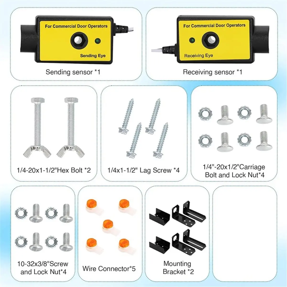 41A4373A Garage Door Safety Sensor with Bracket for for Garage Door Opener, Sensors Beam Eyes
