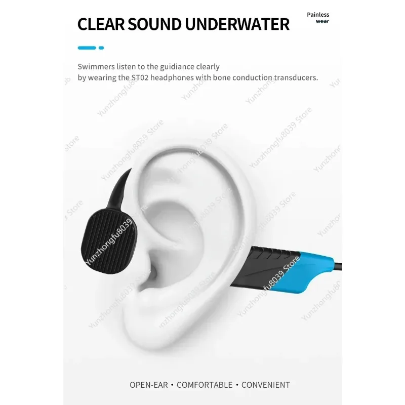 Ear Hook Wireless Bluetooth Swimming Training Headphones Headset Earphone FM Transmitter Bone Conduction Earphone Receiver
