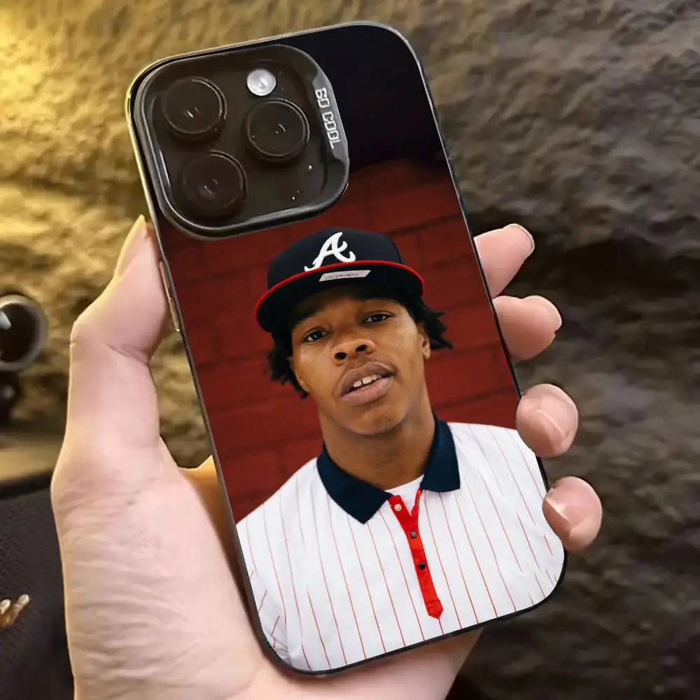 L-Lil Baby Rapper-r Shockproof Silver Protective Phone Cover, Suitable for iPhone 11,12,13,14,15,16,17,Plus,Pro,Mini,Max