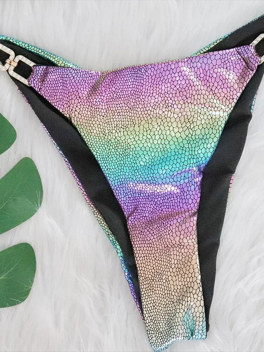 2024 Shiny Halter Rhinestone Diamond Bikini Female Swimsuit Women Swimwear Two-pieces Bikini set Micro Strappy Bathing Suit Swim