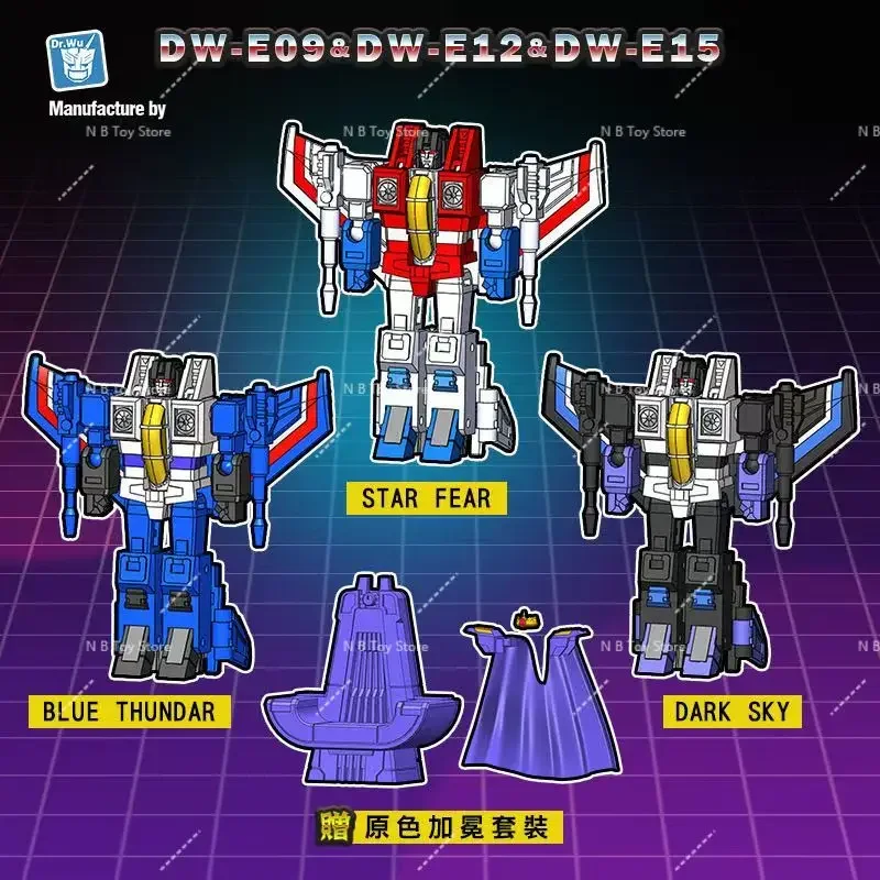Trasformazione Dr.Wu DW-E09 DWE09Starscream Thundercracker Skywarp 6CM Action Figure giocattolo in scala estremamente piccola