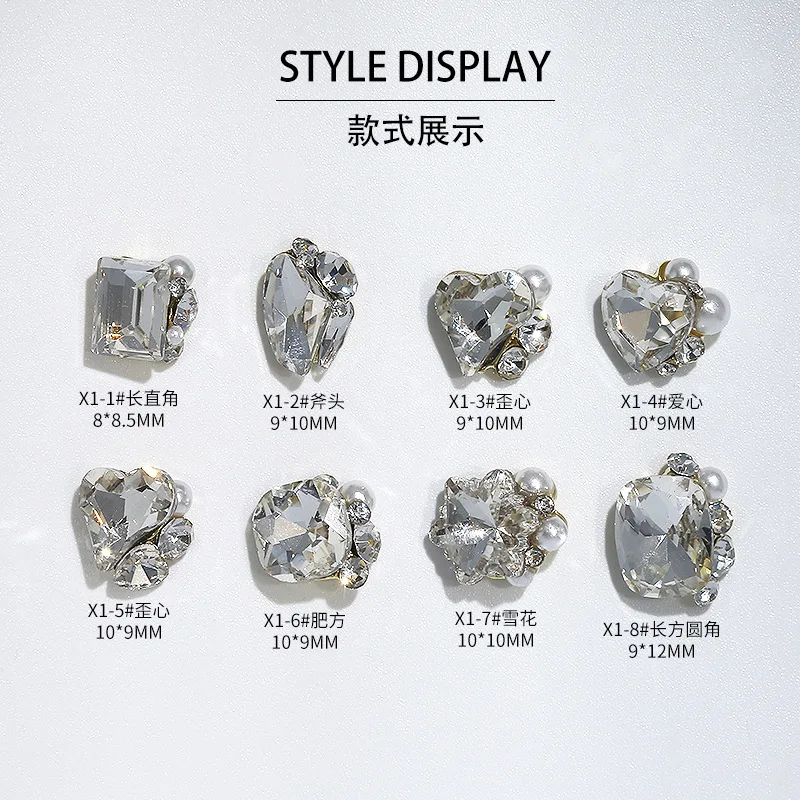 10pcs Luxury Transparent Diamond Glitter Decoration Flash Rhinestones Glass Gems Stones 3D Charms Crystals Nail Parts Suplies images - 6