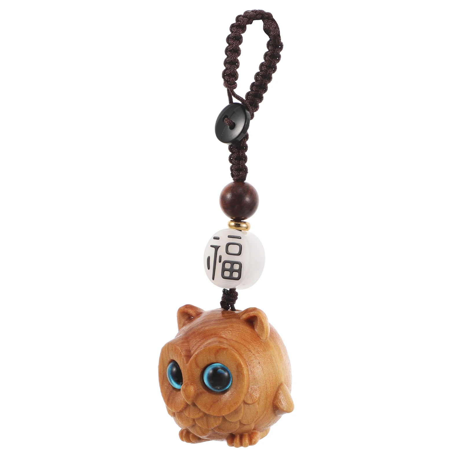 

Car Key Chain Pendant Hanging Wooden Keychain Ring Adorable Owl Plastic Handbag Carving