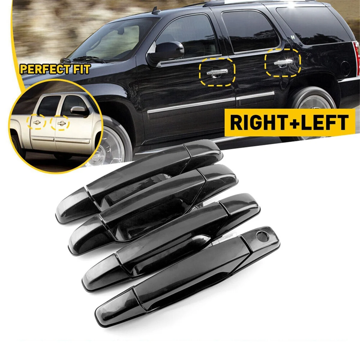 # 359U 4 قطع مقبض الباب الخارجي 25960525   لجي إم سي سييرا 2007-2013 15868464   (أسود)