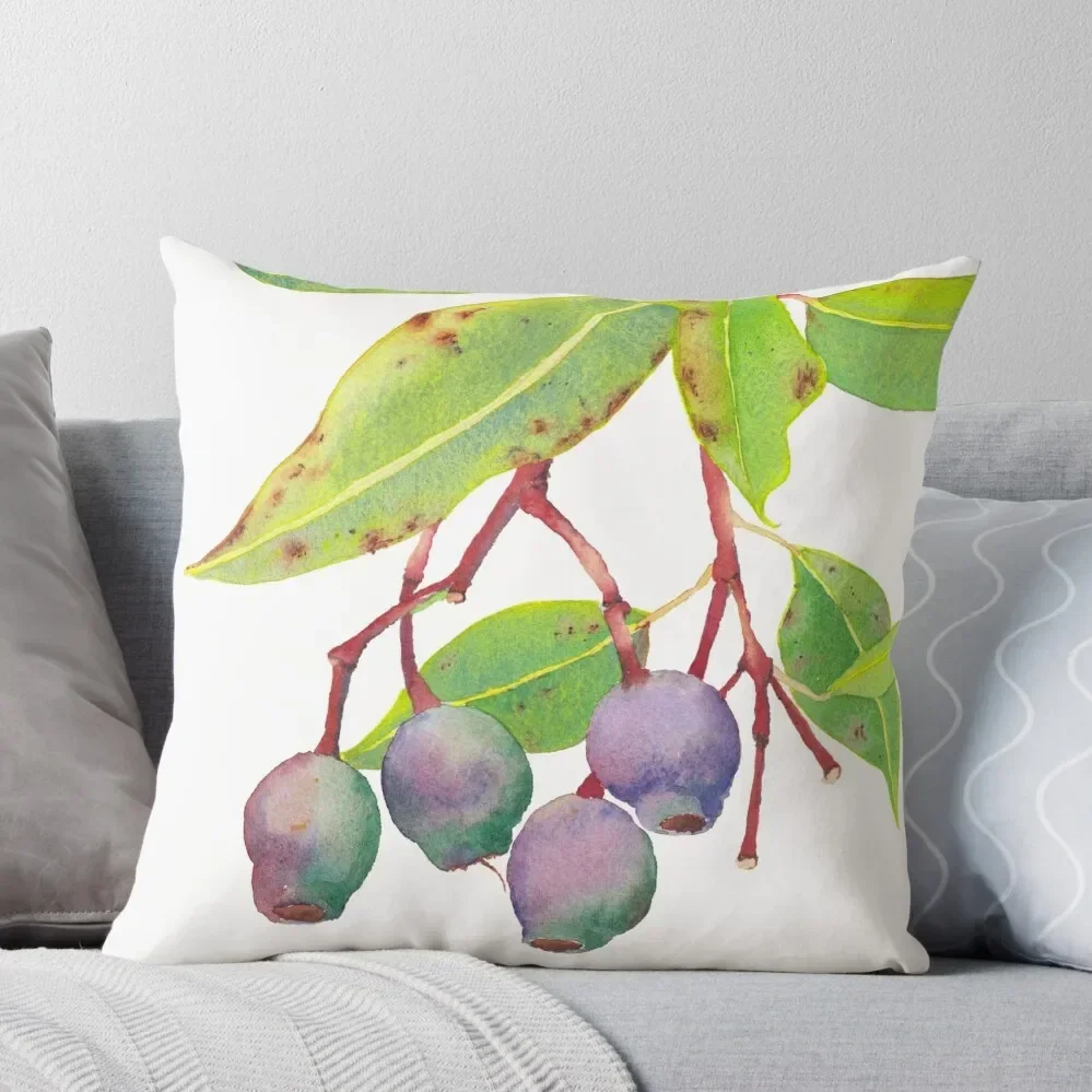 

Gum tree branch with gumnuts - watercolour Throw Pillow Christmas Pillow Cases christmas decorations for home 2024 Pillow