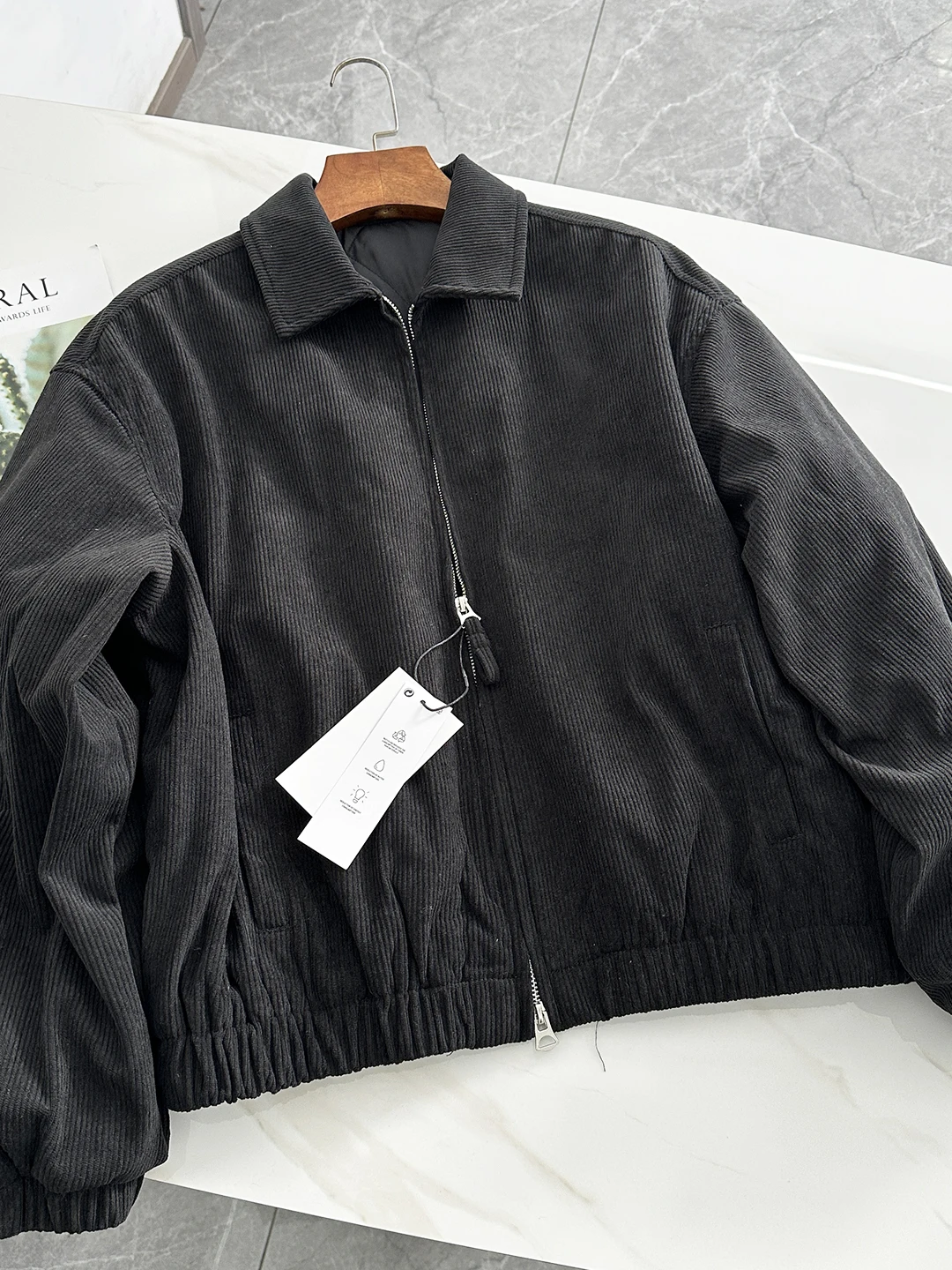 

Retro Corduroy Jaet Men's Winter Thiened Loose Collar Zipper Outerwear Faionable Youth ort Sle Warm Long Sve