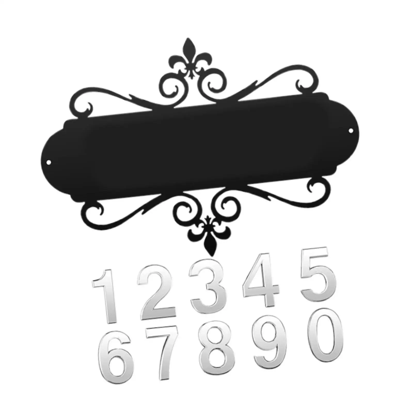 House Numbers Iron Horizontal Metal Address Sign Mailbox Number Sign for Indoor Outdoor Home Hotel House Housewarming Gift