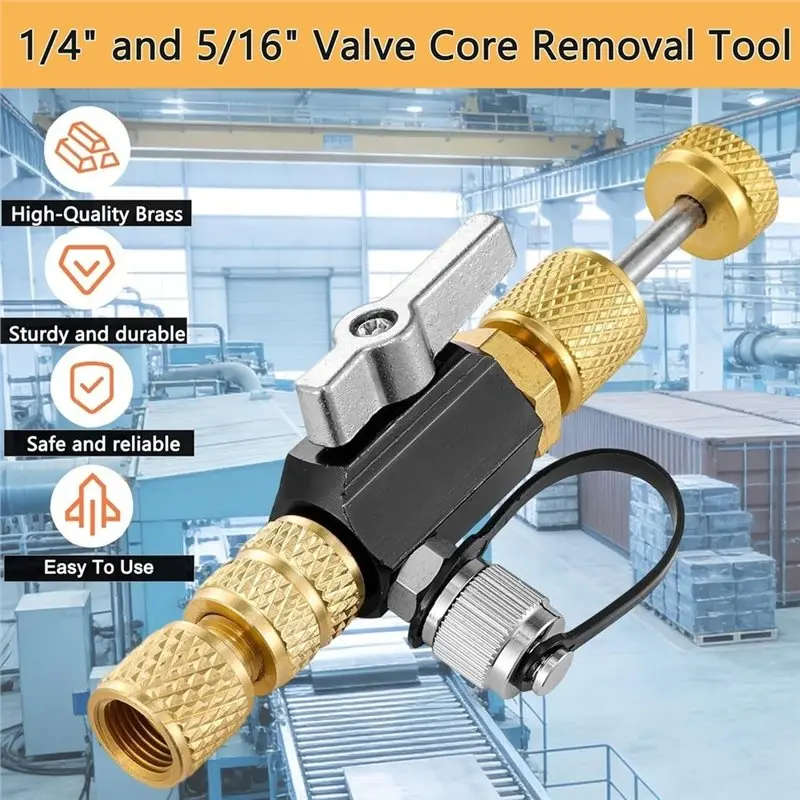 Eco-friendly Valve Core Removal Tool For Home HVAC Appliance System, 1/4