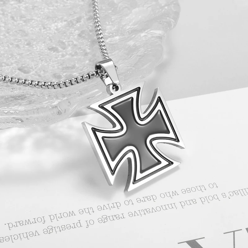 Classic Black Cross Necklace Pendant for Men and Women Casual Vacation Lucky Amulet Accessories Holiday Exorcism Gift