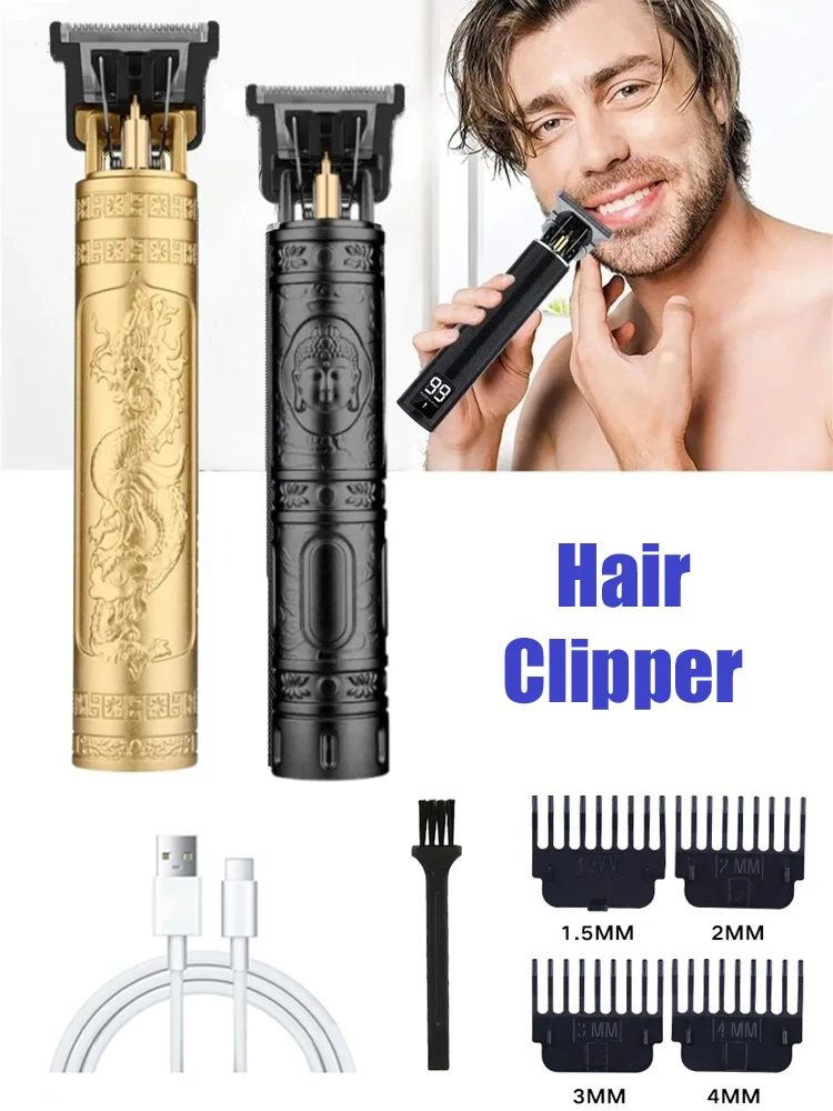 

Винтажная машинка для стрижки волос, портативная машинка для стрижки, USB-зарядка, быстрая зарядка, триммер для бороды, беспроводной триммер для мужчин